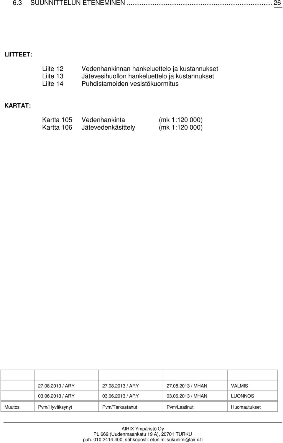 Puhdistamoiden vesistökuormitus KARTAT: Kartta 105 Vedenhankinta (mk 1:120 000) Kartta 106 Jätevedenkäsittely (mk 1:120 000) 27.08.2013 / ARY 27.