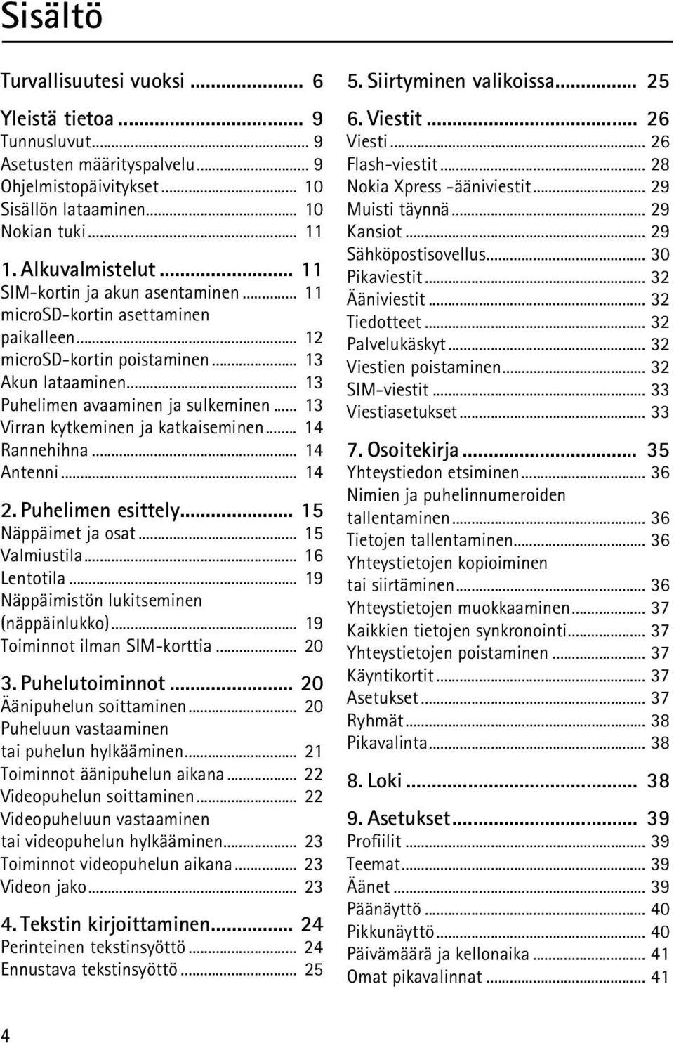 .. 13 Virran kytkeminen ja katkaiseminen... 14 Rannehihna... 14 Antenni... 14 2. Puhelimen esittely... 15 Näppäimet ja osat... 15 Valmiustila... 16 Lentotila.