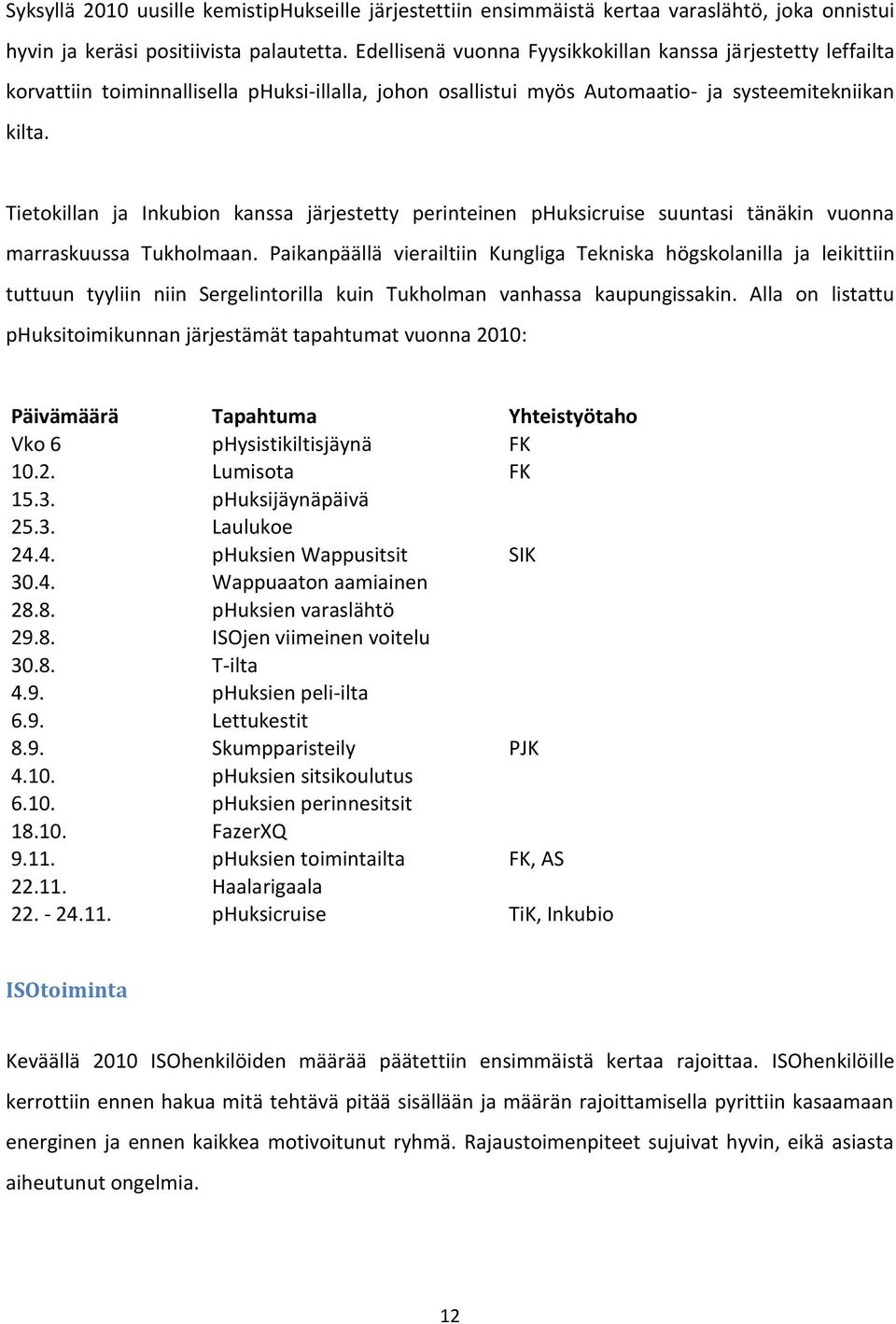 Tietokillan ja Inkubion kanssa järjestetty perinteinen phuksicruise suuntasi tänäkin vuonna marraskuussa Tukholmaan.