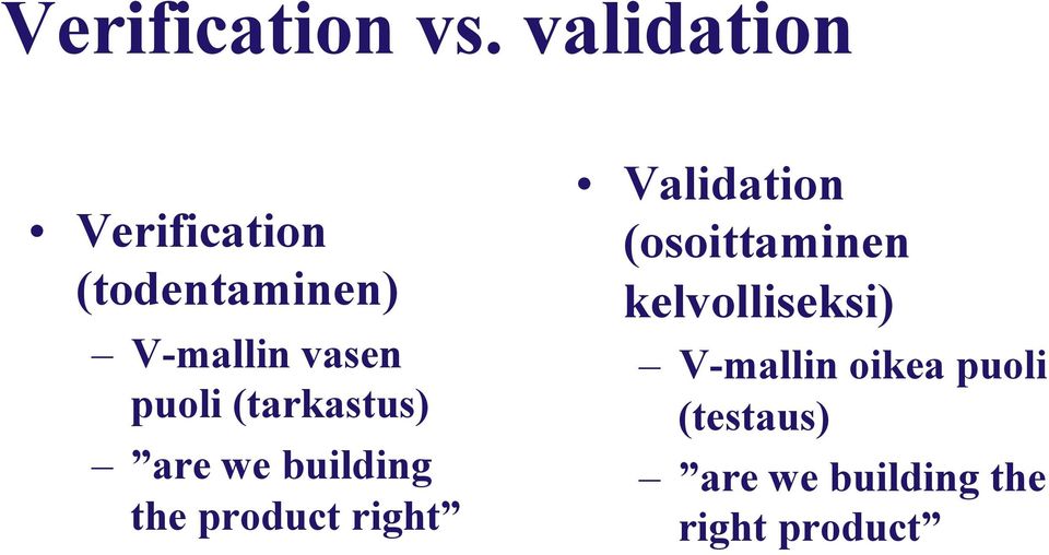 puoli (tarkastus) are we building the product right