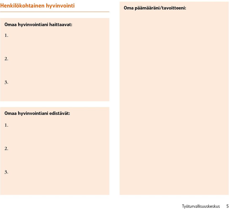 hyvinvointiani haittaavat: 1. 2. 3.