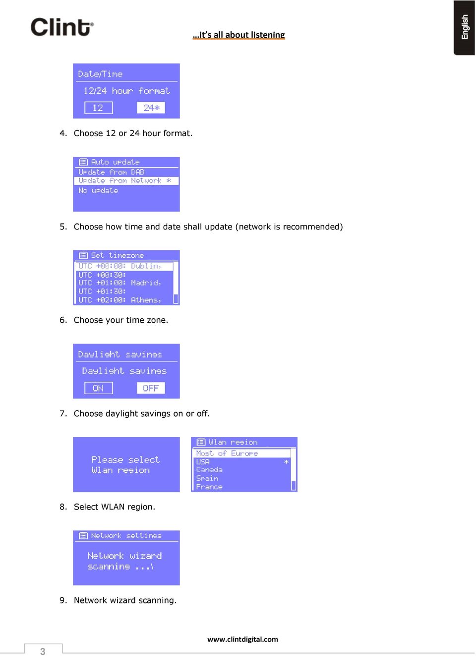 recommended) 6. Choose your time zone. 7.