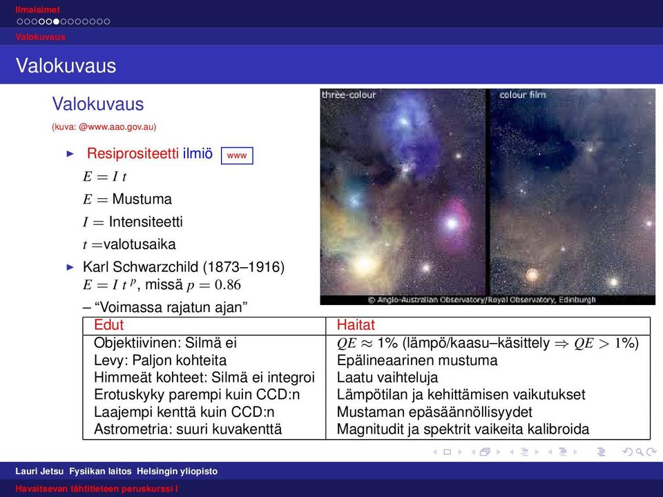 0.86 Voimassa rajatun ajan Edut Haitat Objektiivinen: ei QE 1% (lämpö/kaasu käsittely QE > 1%) Levy: Paljon kohteita Epälineaarinen