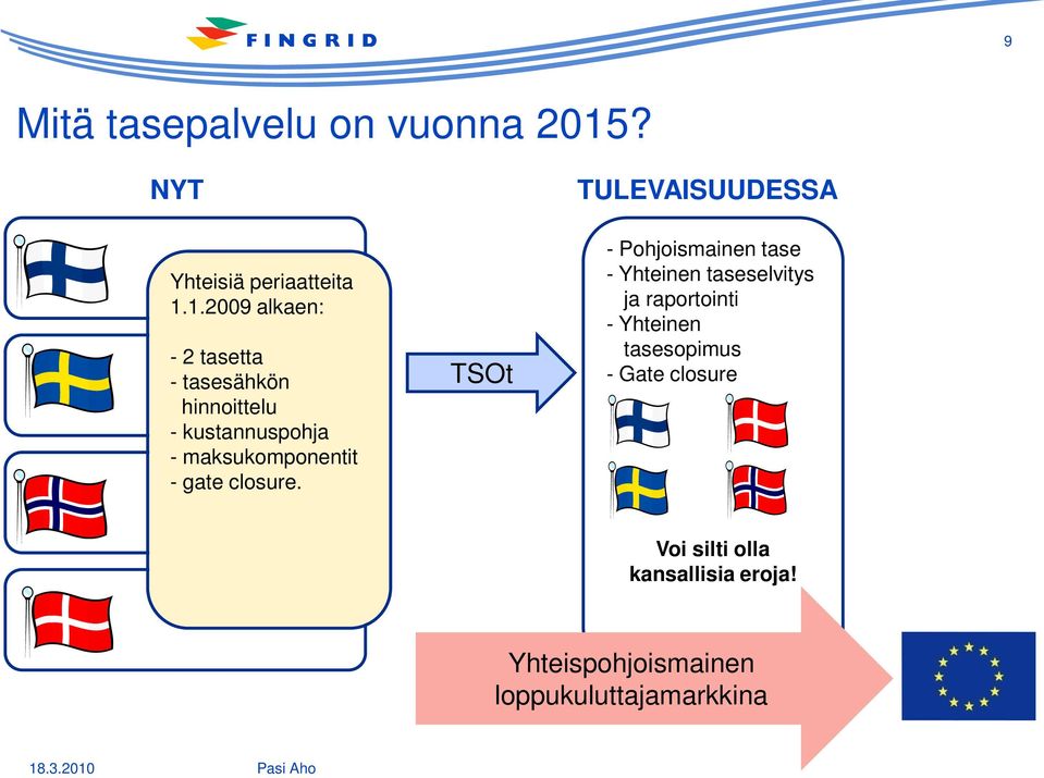 1.2009 alkaen: - 2 tasetta - tasesähkön hinnoittelu - kustannuspohja - maksukomponentit -