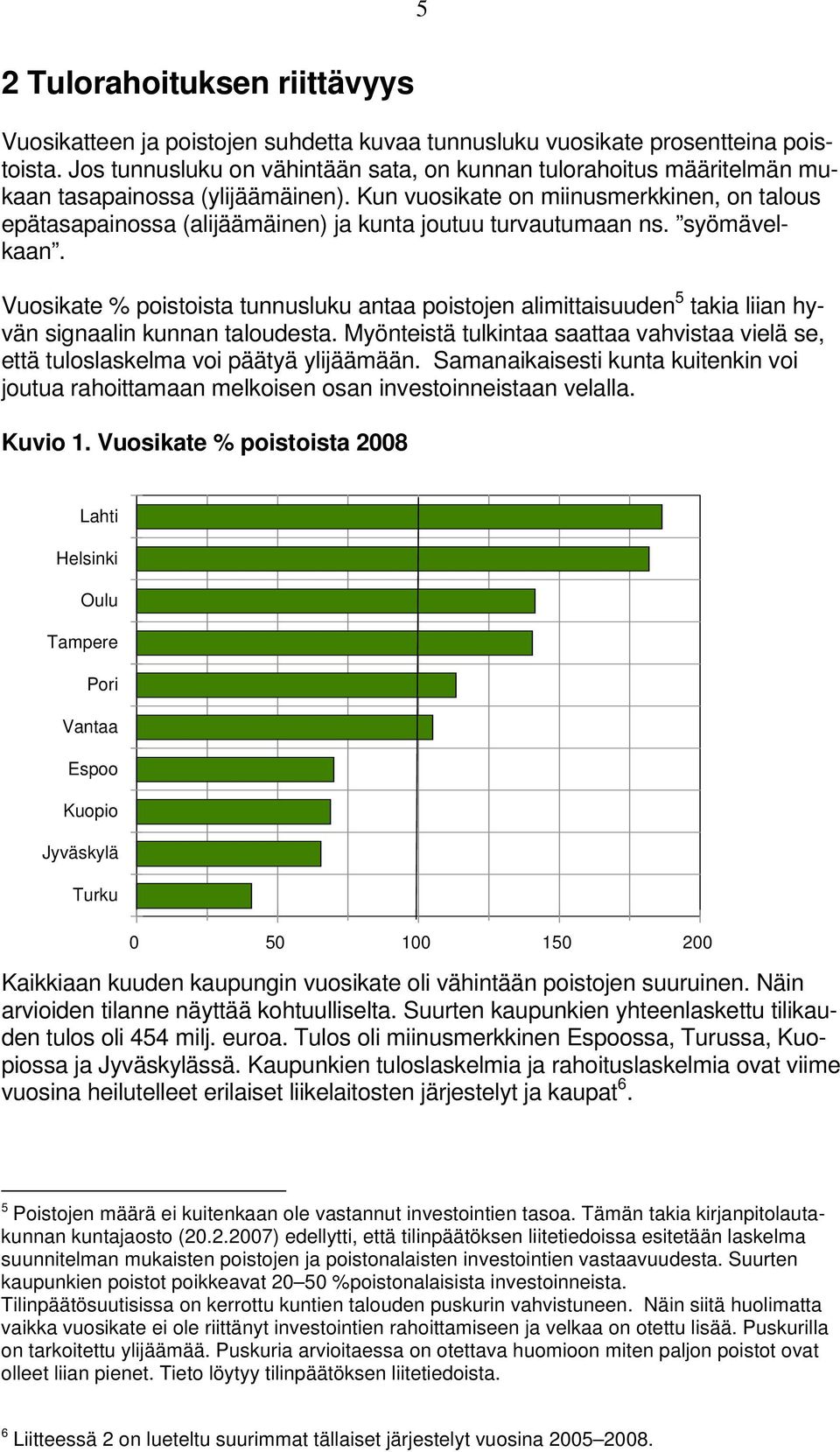 Kun vuosikate on miinusmerkkinen, on talous epätasapainossa (alijäämäinen) ja kunta joutuu turvautumaan ns. syömävelkaan.