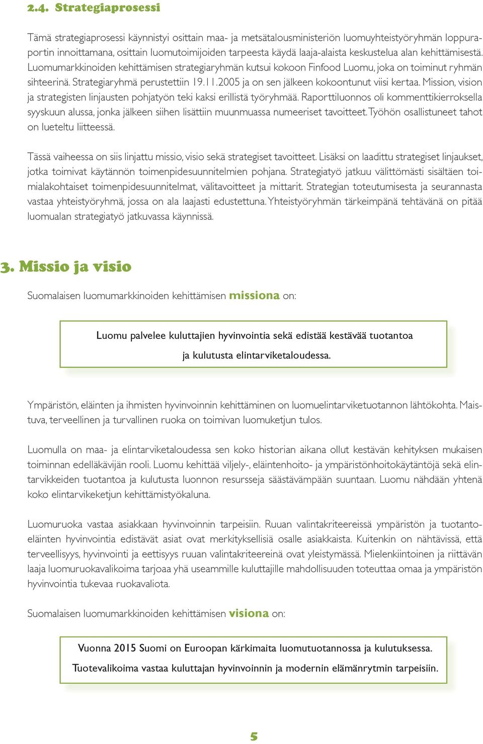 2005 ja on sen jälkeen kokoontunut viisi kertaa. Mission, vision ja strategisten linjausten pohjatyön teki kaksi erillistä työryhmää.