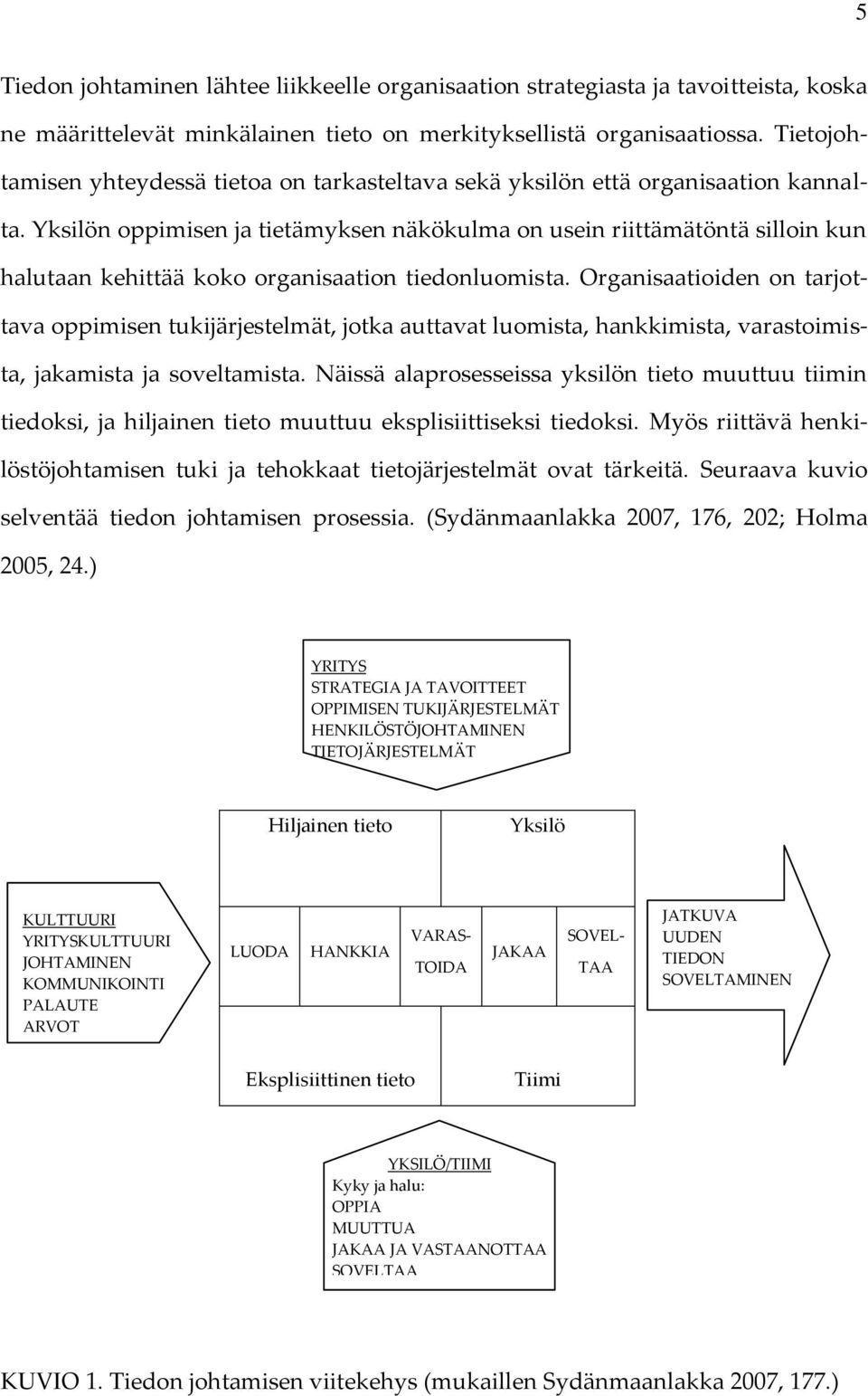 Yksilön oppimisen ja tietämyksen näkökulma on usein riittämätöntä silloin kun halutaan kehittää koko organisaation tiedonluomista.