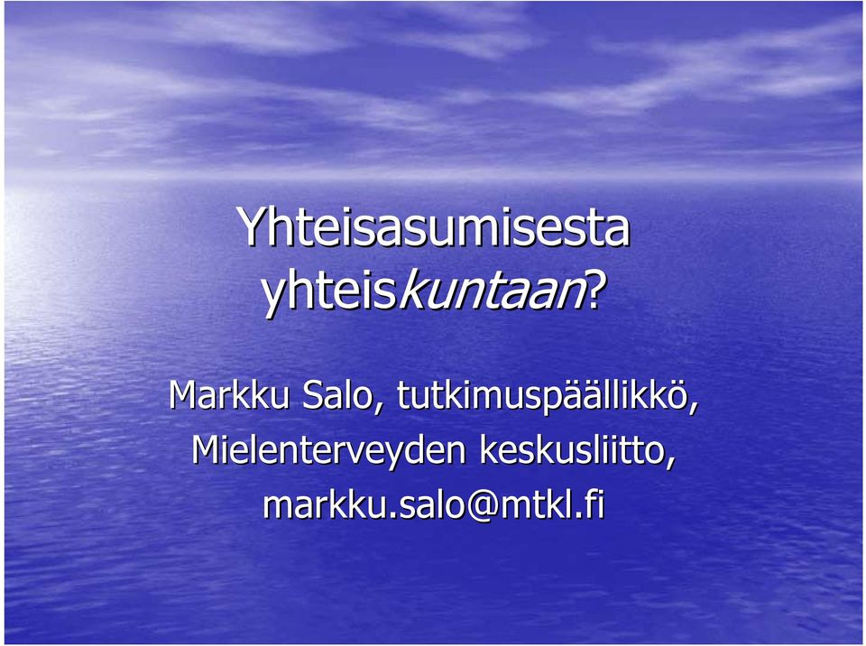 Markku Salo, tutkimuspää