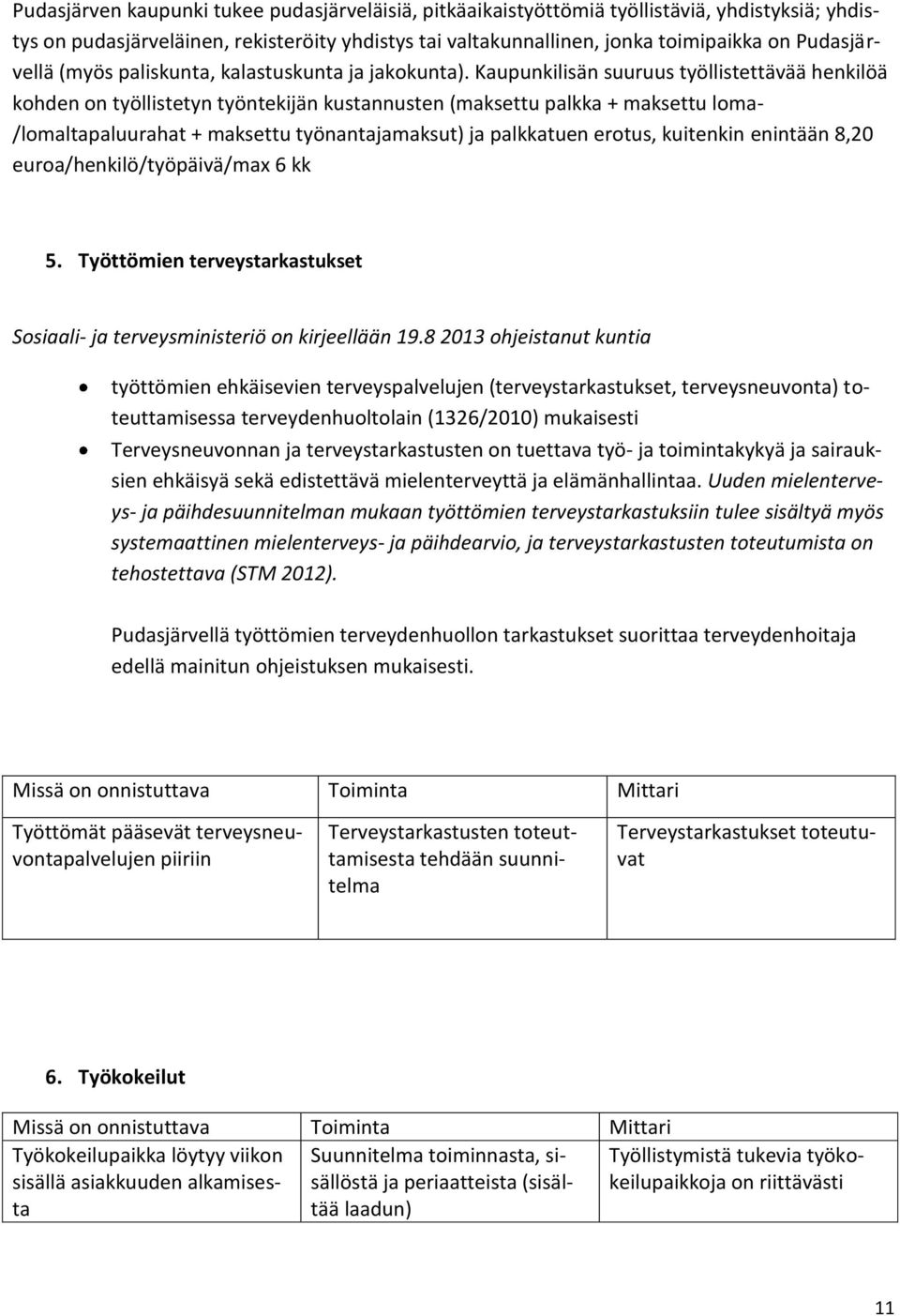 Kaupunkilisän suuruus työllistettävää henkilöä kohden on työllistetyn työntekijän kustannusten (maksettu palkka + maksettu loma- /lomaltapaluurahat + maksettu työnantajamaksut) ja palkkatuen erotus,