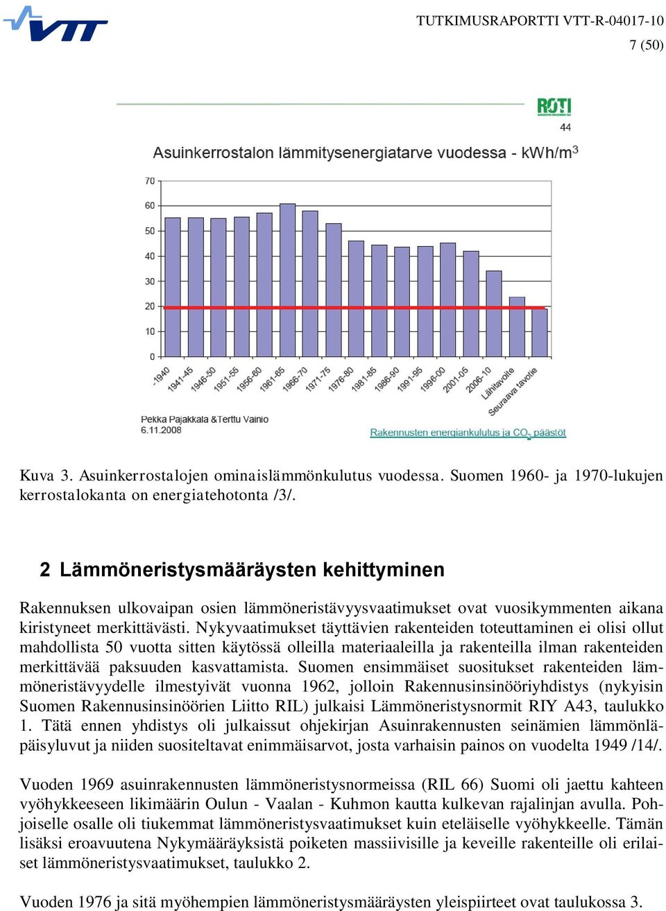 Nykyvaatimukset täyttävien rakenteiden toteuttaminen ei olisi ollut mahdollista 50 vuotta sitten käytössä olleilla materiaaleilla ja rakenteilla ilman rakenteiden merkittävää paksuuden kasvattamista.