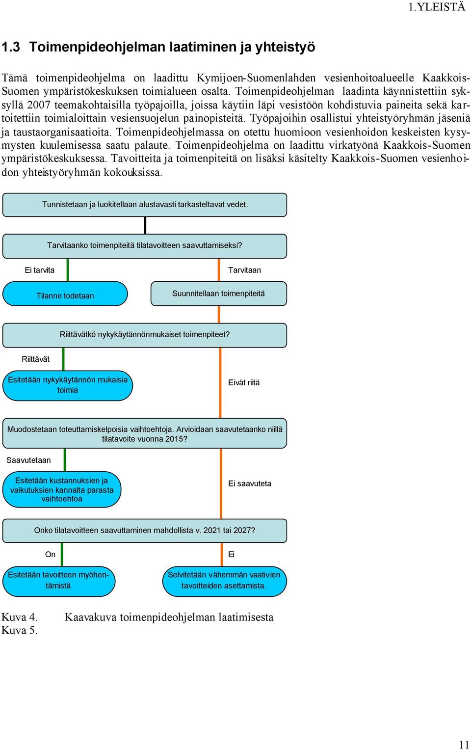 painopisteitä. Työpajoihin osallistui yhteistyöryhmän jäseniä ja taustaorganisaatioita. Toimenpideohjelmassa on otettu huomioon vesienhoidon keskeisten kysymysten kuulemisessa saatu palaute.