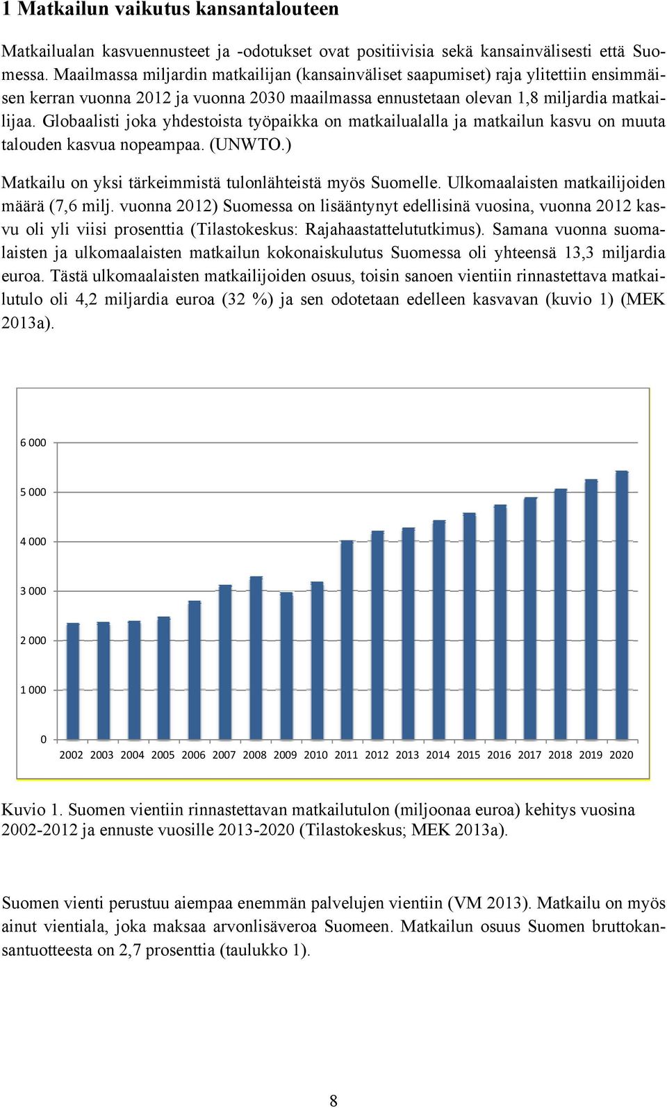 Globaalisti joka yhdestoista työpaikka on matkailualalla ja matkailun kasvu on muuta talouden kasvua nopeampaa. (UNWTO.) Matkailu on yksi tärkeimmistä tulonlähteistä myös Suomelle.