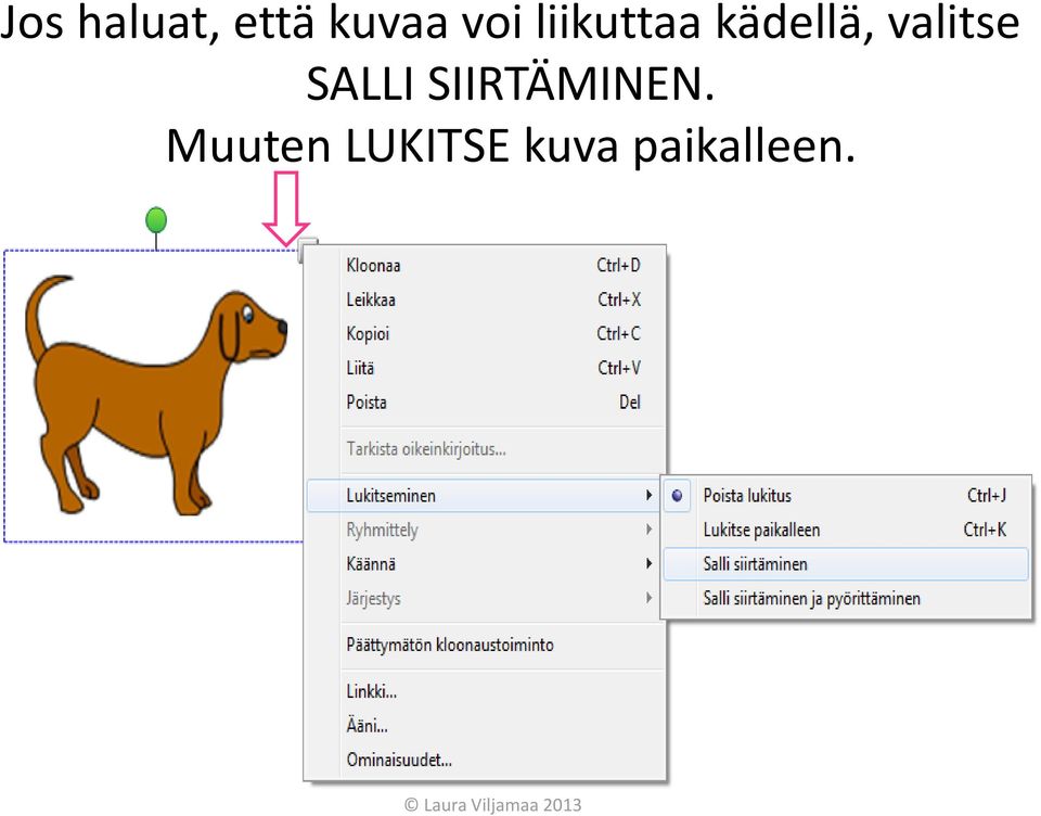 valitse SALLI SIIRTÄMINEN.