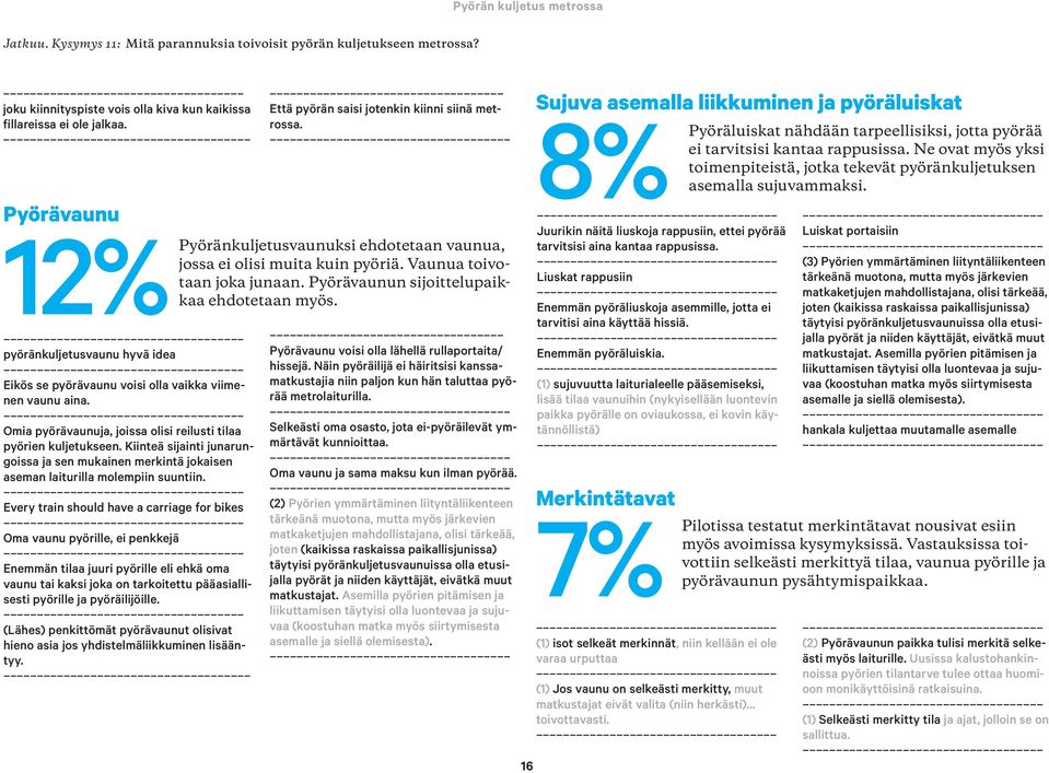 Kiinteä sijainti junarungoissa ja sen mukainen merkintä jokaisen aseman laiturilla molempiin suuntiin.