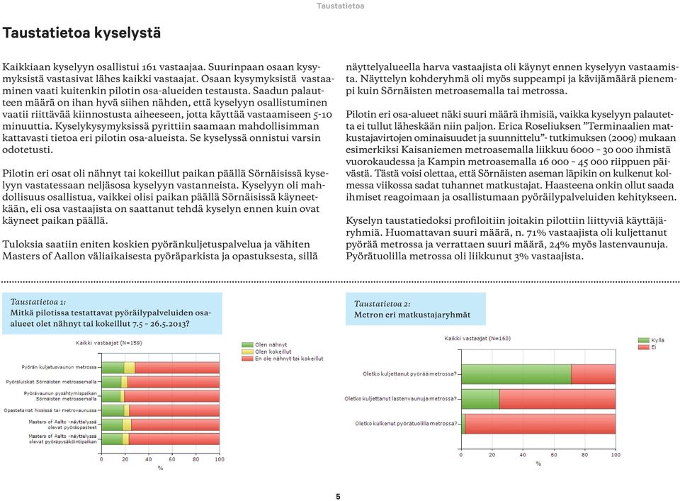 Saadun palautteen määrä on ihan hyvä siihen nähden, että kyselyyn osallistuminen vaatii riittävää kiinnostusta aiheeseen, jotta käyttää vastaamiseen 5-10 minuuttia.