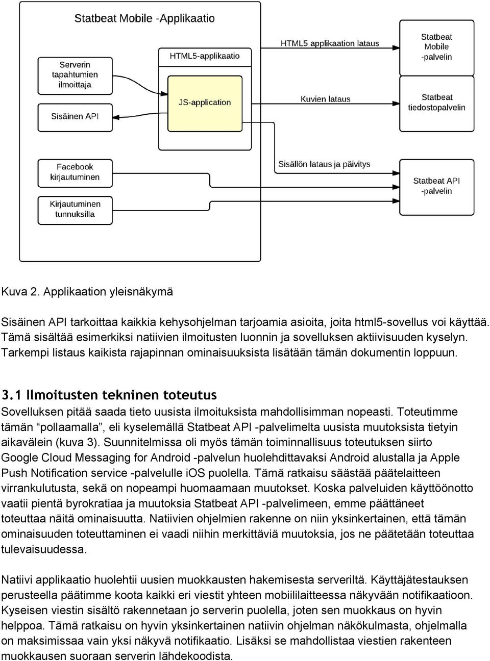 1 Ilmoitusten tekninen toteutus Sovelluksen pitää saada tieto uusista ilmoituksista mahdollisimman nopeasti.