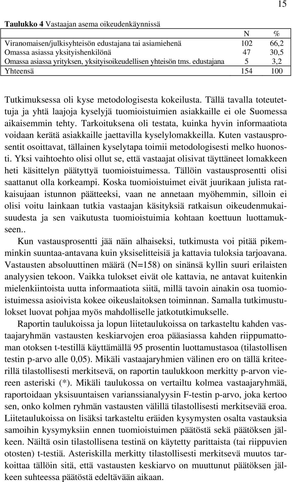 Tällä tavalla toteutettuja ja yhtä laajoja kyselyjä tuomioistuimien asiakkaille ei ole Suomessa aikaisemmin tehty.