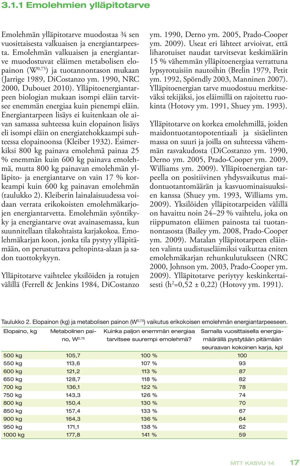 Ylläpitoenergiantarpeen biologian mukaan isompi eläin tarvitsee enemmän energiaa kuin pienempi eläin.