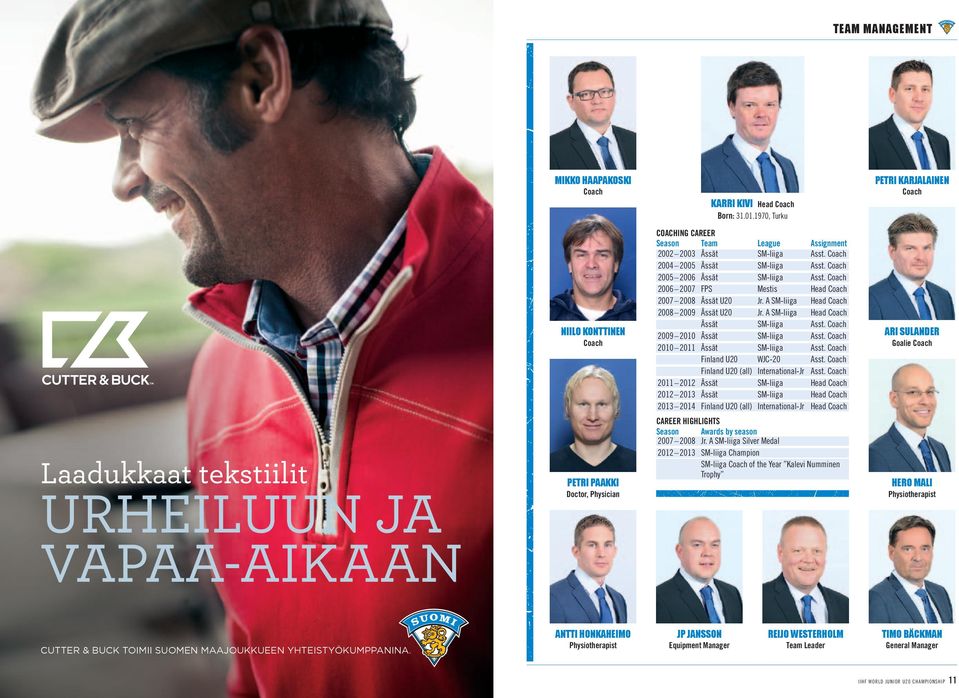 Coach 2005 2006 Ässät SM-liiga Asst. Coach 2006 2007 fps mestis Head Coach 2007 2008 Ässät U20 Jr. A SM-liiga Head Coach 2008 2009 Ässät U20 Jr. A SM-liiga Head Coach Ässät SM-liiga Asst.