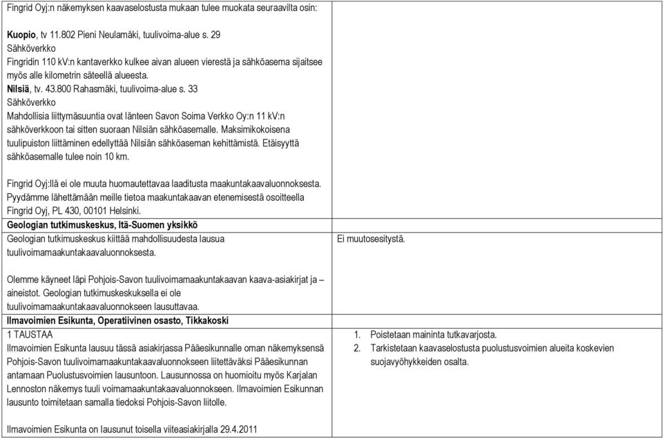 33 Sähköverkko Mahdollisia liittymäsuuntia ovat länteen Savon Soima Verkko Oy:n 11 kv:n sähköverkkoon tai sitten suoraan Nilsiän sähköasemalle.