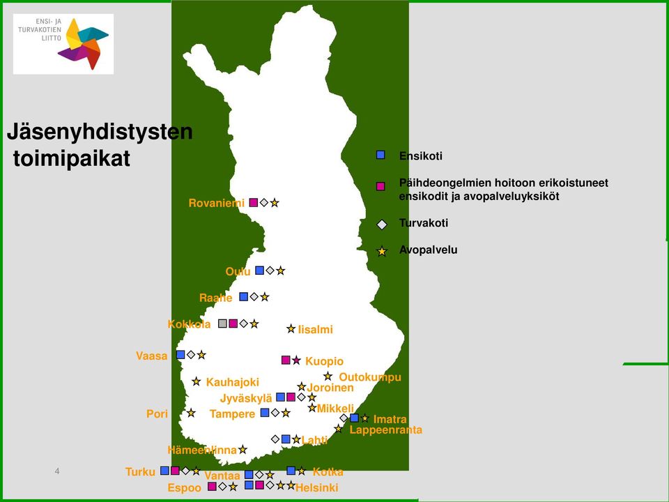 Kokkola Vaasa Kauhajoki Jyväskylä Pori Tampere Hämeenlinna Iisalmi Kuopio