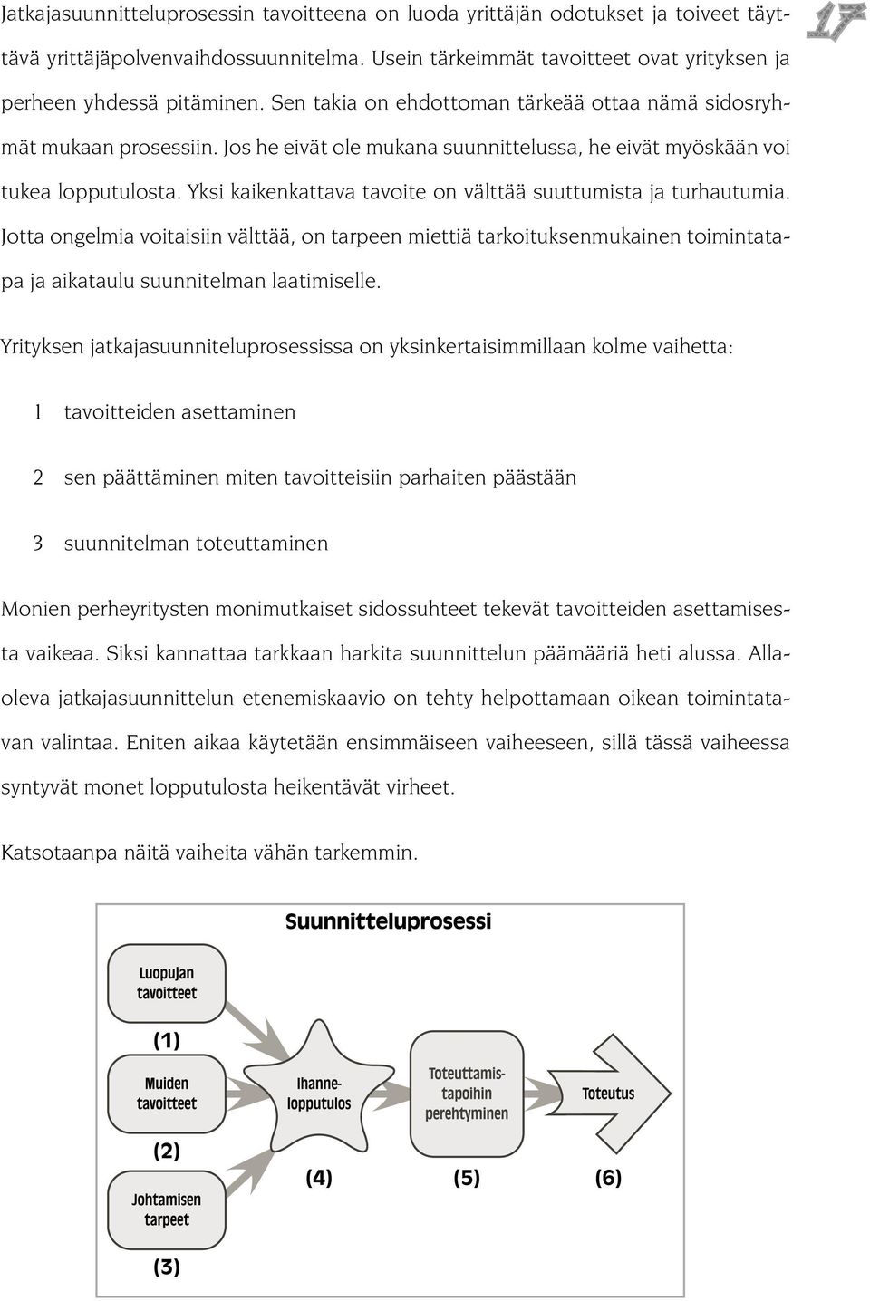 Yksi kaikenkattava tavoite on välttää suuttumista ja turhautumia. Jotta ongelmia voitaisiin välttää, on tarpeen miettiä tarkoituksenmukainen toimintatapa ja aikataulu suunnitelman laatimiselle.