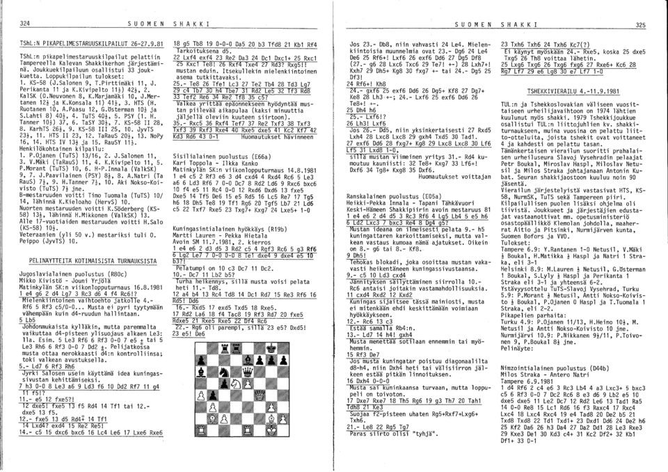 Mertanen 12~ ja K.Konsala 11) 41~, 3. HTS (H. Ruotanen 10, A.Paasu 12, G.österman 10~ ja S.Lahti 8) 40L 4. TuTS 40L 5. PSY (1. H. Tanner 1 OJ,) 37, 6. TaSY 301, 7. KS-58 II 28, 8. KarhTS 26~, 9.