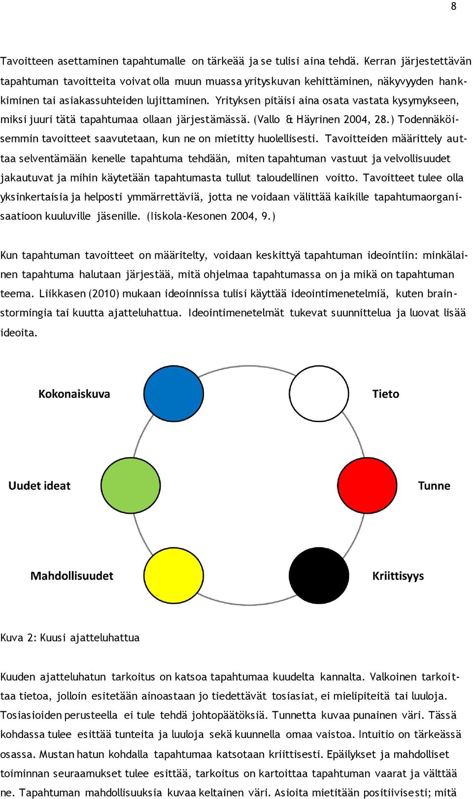 Yrityksen pitäisi aina osata vastata kysymykseen, miksi juuri tätä tapahtumaa ollaan järjestämässä. (Vallo & Häyrinen 2004, 28.