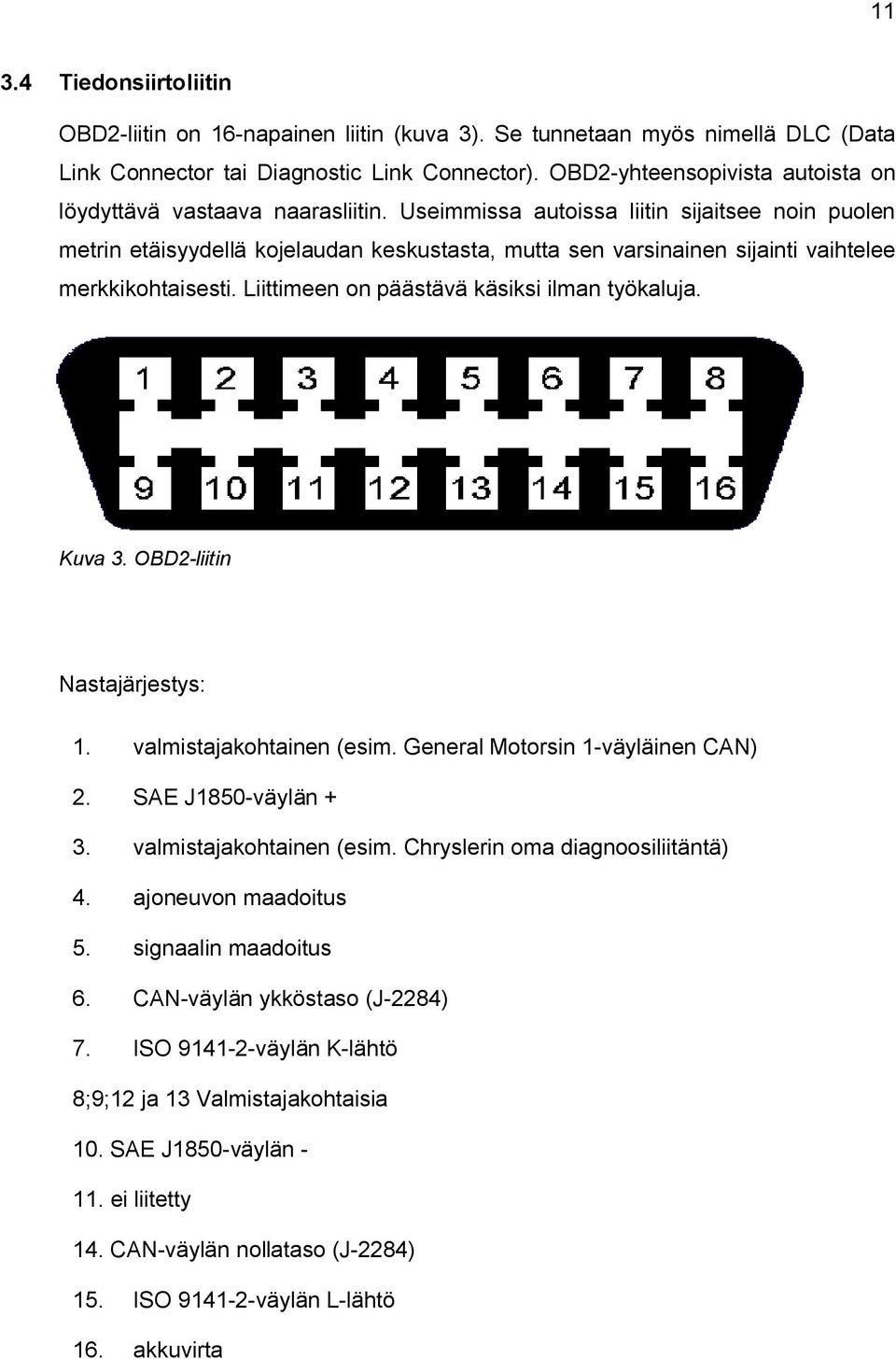 Useimmissa autoissa liitin sijaitsee noin puolen metrin etäisyydellä kojelaudan keskustasta, mutta sen varsinainen sijainti vaihtelee merkkikohtaisesti. Liittimeen on päästävä käsiksi ilman työkaluja.