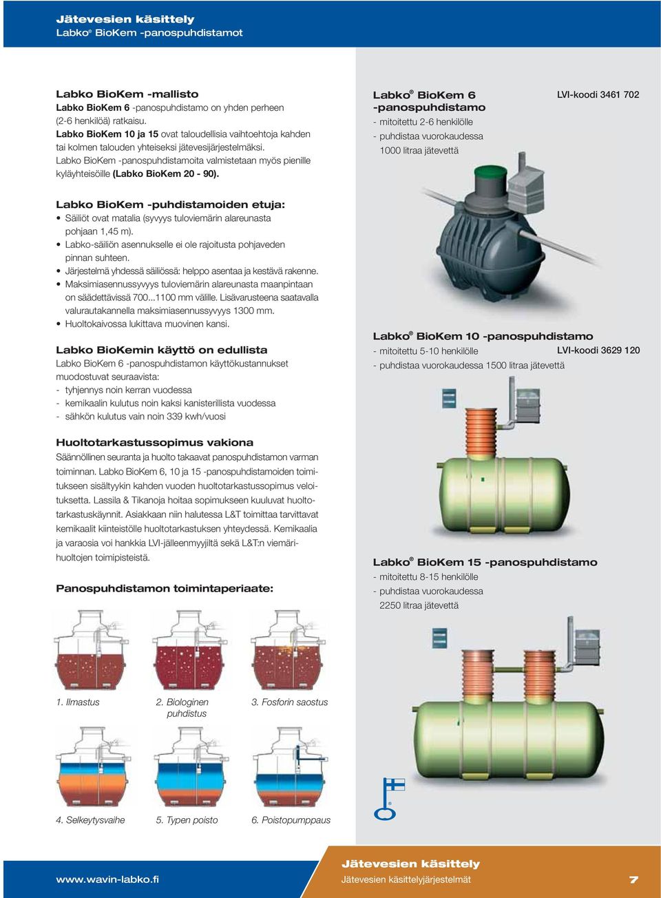 Labko BioKem -panospuhdistamoita valmistetaan myös pienille kyläyhteisöille (Labko BioKem 20-90).