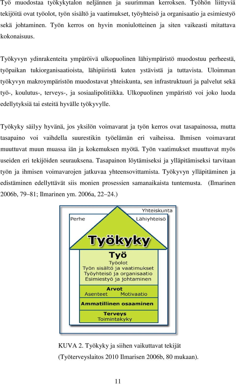 Työkyvyn ydinrakenteita ympäröivä ulkopuolinen lähiympäristö muodostuu perheestä, työpaikan tukiorganisaatioista, lähipiiristä kuten ystävistä ja tuttavista.