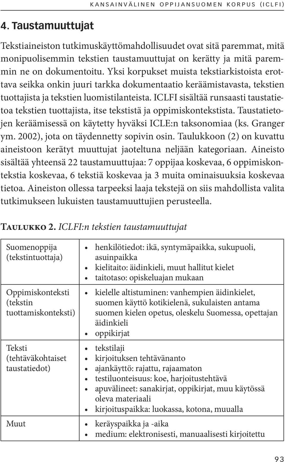 Yksi korpukset muista tekstiarkistoista erottava seikka onkin juuri tarkka dokumentaatio keräämistavasta, tekstien tuottajista ja tekstien luomistilanteista.