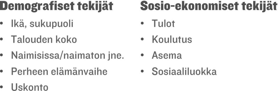 Perheen elämänvaihe Uskonto