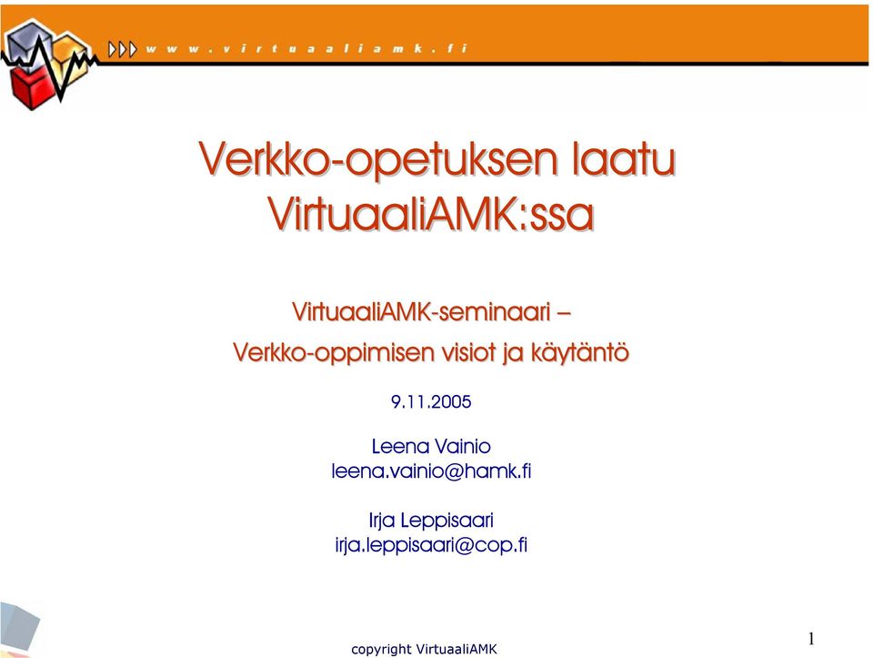 visiot ja käytk ytäntö 9.11.2005 Leena Vainio leena.