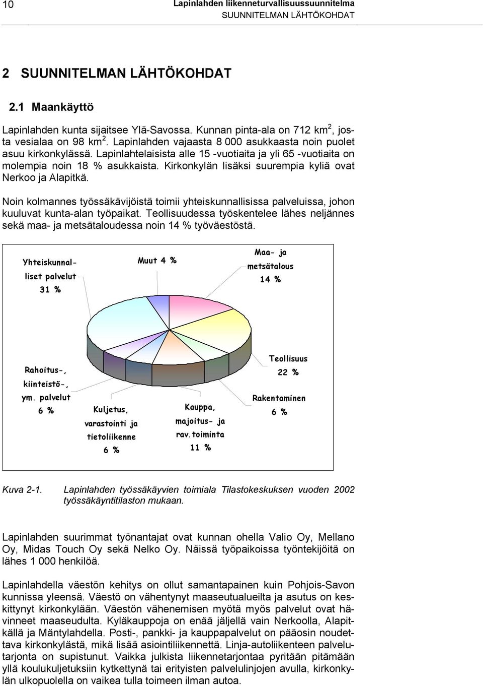 Lapinlahtelaisista alle 15 -vuotiaita ja yli 65 -vuotiaita on molempia noin 18 % asukkaista. Kirkonkylän lisäksi suurempia kyliä ovat Nerkoo ja Alapitkä.