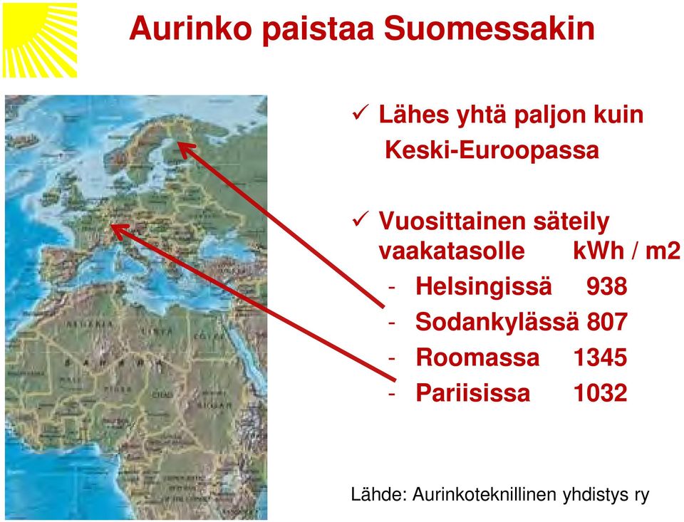 / m2 - Helsingissä 938 - Sodankylässä 807 - Roomassa