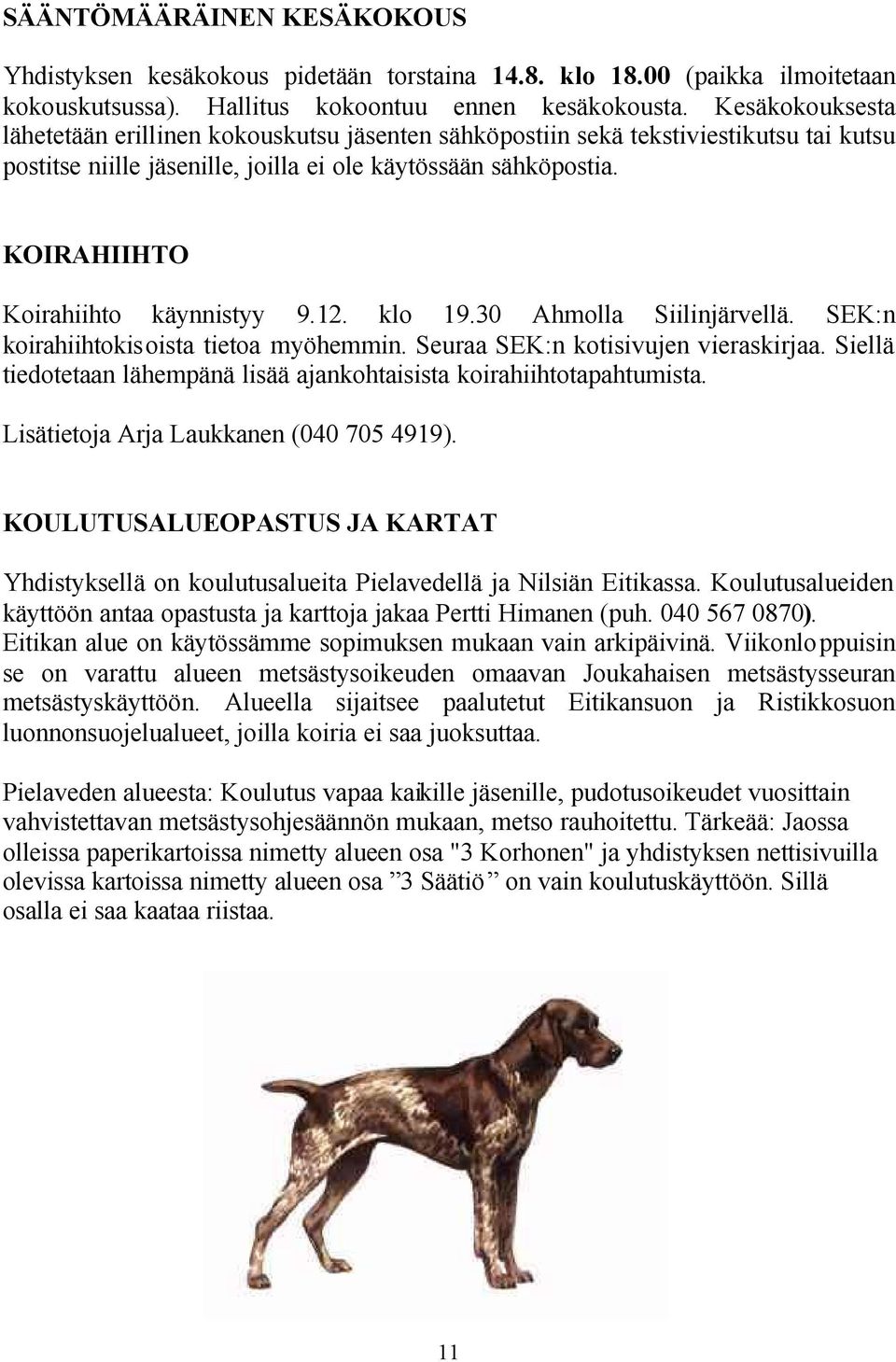 KOIRAHIIHTO Koirahiihto käynnistyy 9.12. klo 19.30 Ahmolla Siilinjärvellä. SEK:n koirahiihtokisoista tietoa myöhemmin. Seuraa SEK:n kotisivujen vieraskirjaa.