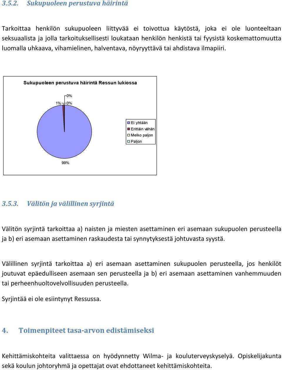 fyysistä koskemattomuutta luomalla uhkaava, vihamielinen, halventava, nöyryyttävä tai ahdistava ilmapiiri.