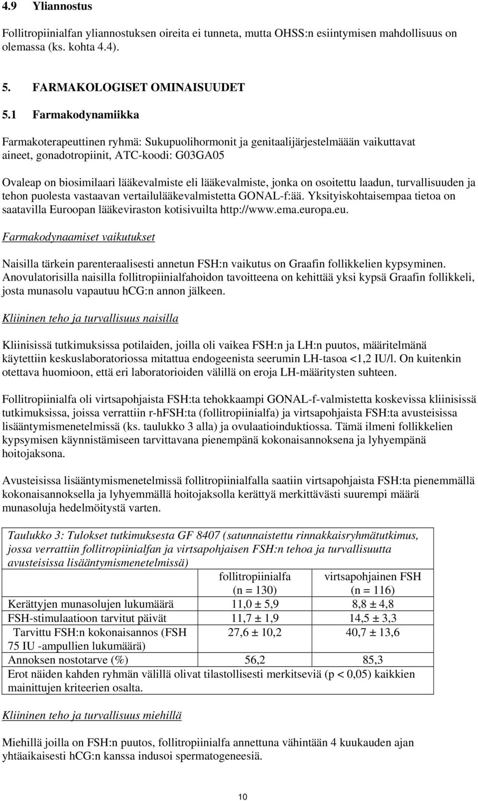 lääkevalmiste, jonka on osoitettu laadun, turvallisuuden ja tehon puolesta vastaavan vertailulääkevalmistetta GONAL-f:ää.