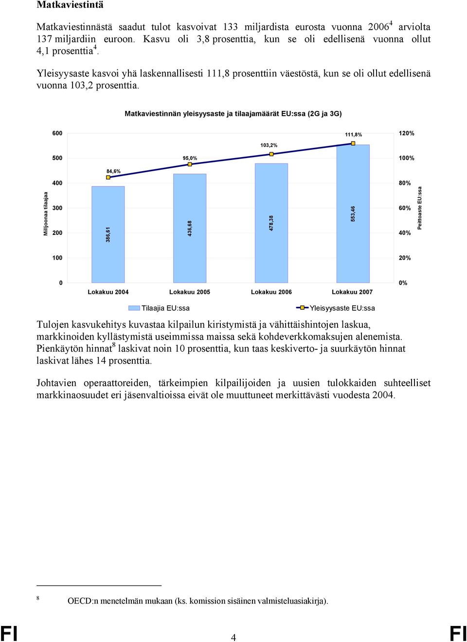 Yleisyysaste kasvoi yhä laskennallisesti 111,8 prosenttiin väestöstä, kun se oli ollut edellisenä vuonna 103,2 prosenttia.