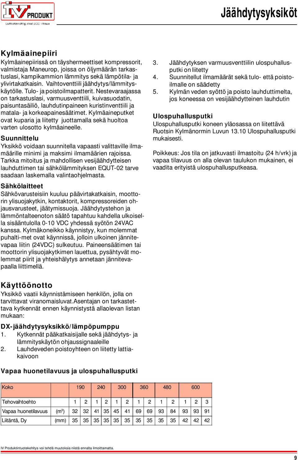 Nestevaraajassa on tarkastuslasi, varmuusventtiili, kuivasuodatin, paisuntasäiliö, lauhdutinpaineen kuristinventtiili ja matala- ja korkeapainesäätimet.