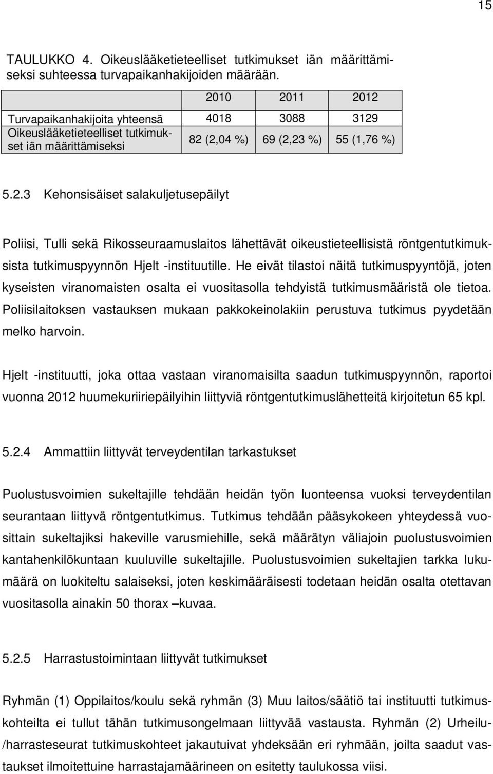 He eivät tilastoi näitä tutkimuspyyntöjä, joten kyseisten viranomaisten osalta ei vuositasolla tehdyistä tutkimusmääristä ole tietoa.