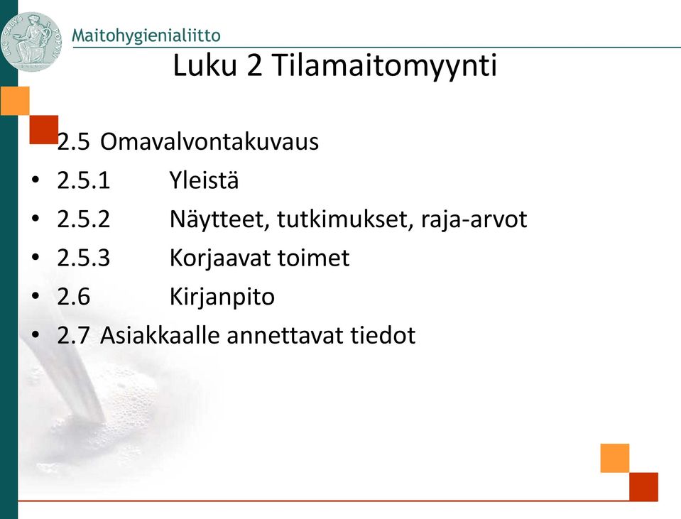 5.3 Korjaavat toimet 2.6 Kirjanpito 2.