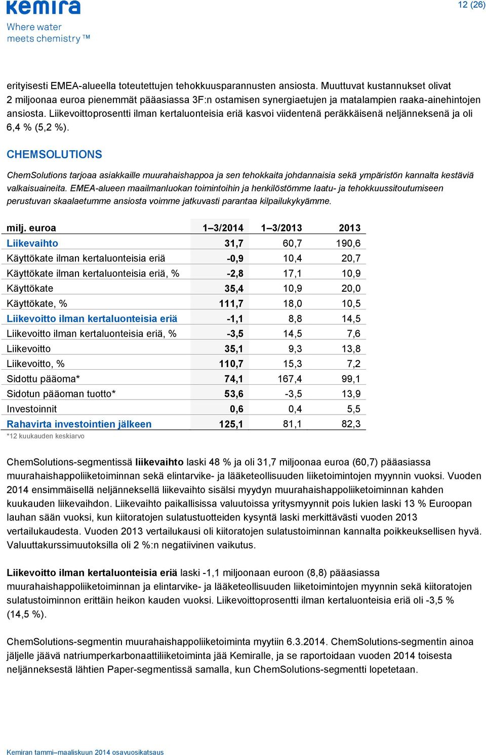 Liikevoittoprosentti ilman kertaluonteisia eriä kasvoi viidentenä peräkkäisenä neljänneksenä ja oli 6,4 % (5,2 %).