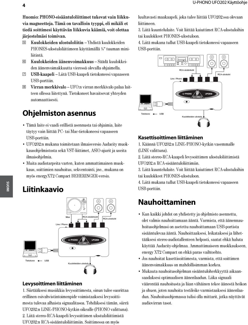 [6] Kuulokkeiden äänenvoimakkuus Säädä kuulokkeiden äänenvoimakkuutta vieressä olevalla ohjaimella. [7] USB-kaapeli Liitä USB-kaapeli tietokoneesi vapaaseen USB-porttiin.