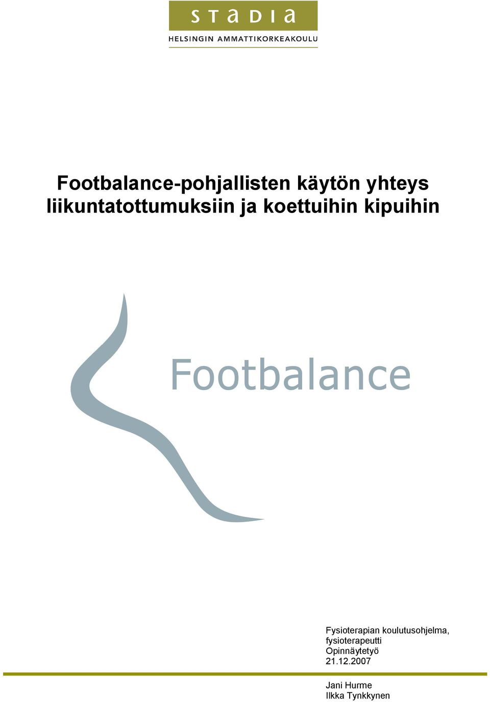 Fysioterapian koulutusohjelma,