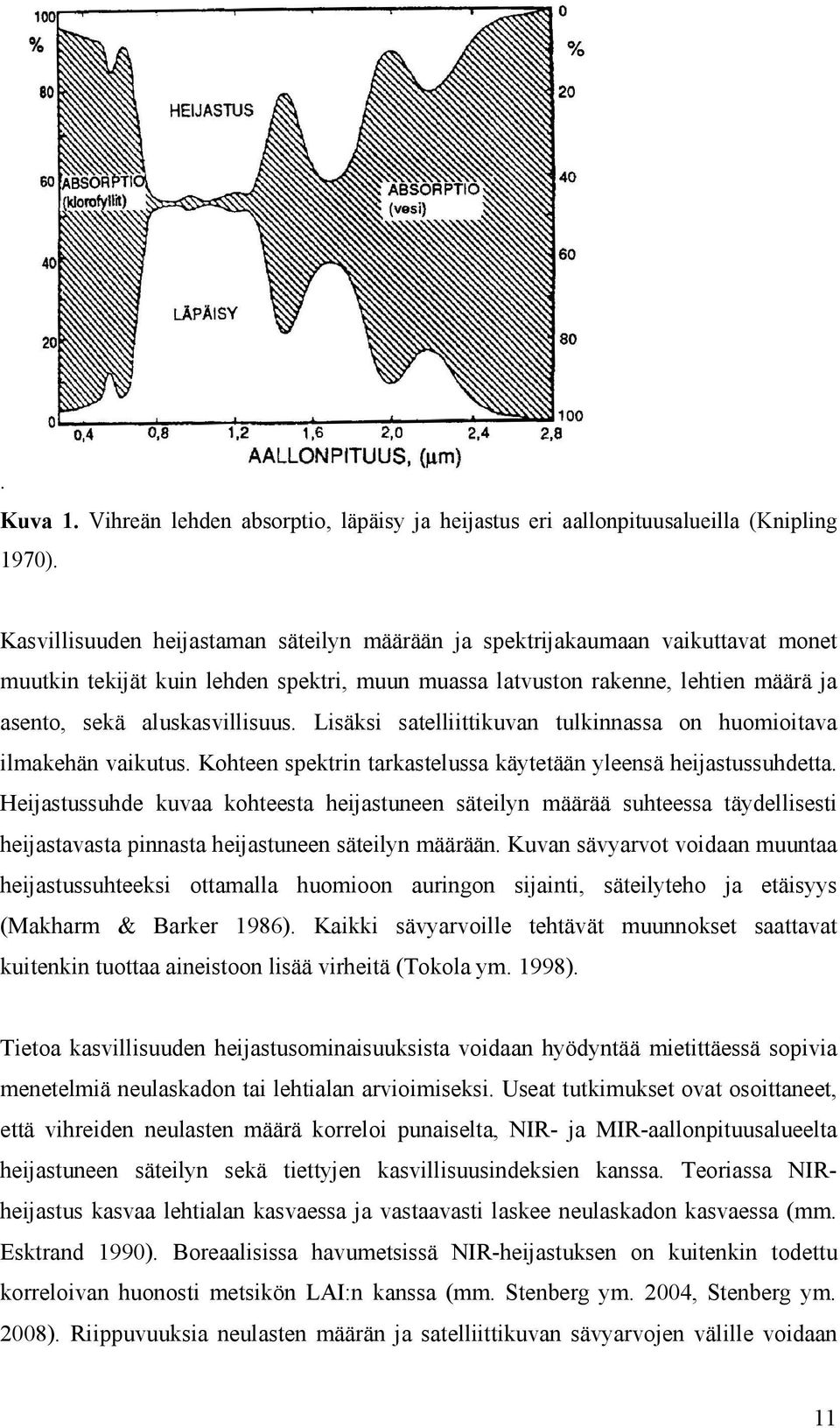 Lisäksi satelliittikuvan tulkinnassa on huomioitava ilmakehän vaikutus. Kohteen spektrin tarkastelussa käytetään yleensä heijastussuhdetta.