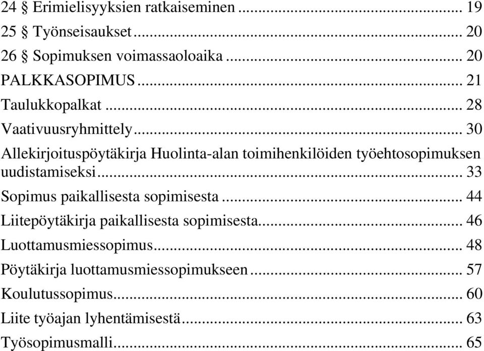 .. 30 Allekirjoituspöytäkirja Huolinta-alan toimihenkilöiden työehtosopimuksen uudistamiseksi.