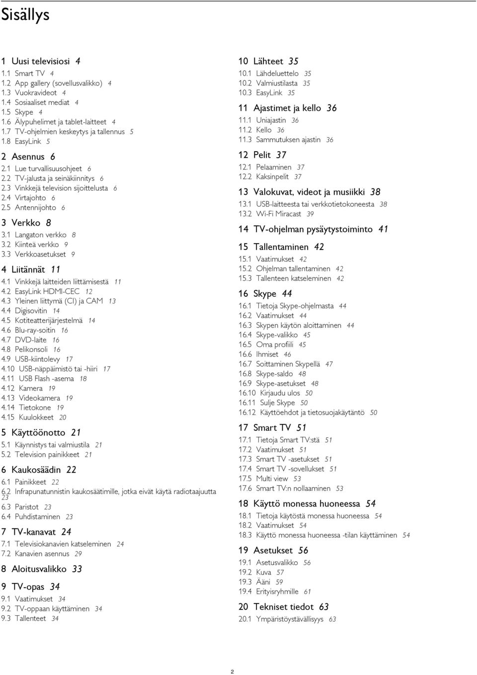 kello 36 11.1 Uniajastin 36 11.2 Kello 36 11.3 Sammutuksen ajastin 36 2 Asennus 6 12 Pelit 37 2.1 2.2 2.3 2.4 2.5 12.1 Pelaaminen 37 12.