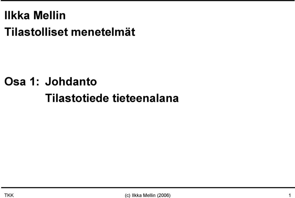 Tilastotiede tieteenalana